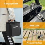 Habitio 2-Burner Camping Stove Foldable, Portable Propane Camp Stove with 16000 BTU Adjustable Burners and Piezo Ignition, Folding Stove with Carry Bag & Handle for Camping, Tailgating, Backyard BBQ