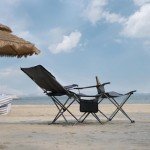 apollo walker Camping Chairs for Adults - 6 Legged Reclining Chair with Foot Rest, Adjustable 90° - 135° Beach Lounge Chair Outdoor, Folding Chairs for Outside with Detachable Pillow & Carry Bag Grey