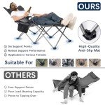 apollo walker Camping Chairs for Adults - 6 Legged Reclining Chair with Foot Rest, Adjustable 90° - 135° Beach Lounge Chair Outdoor, Folding Chairs for Outside with Detachable Pillow & Carry Bag Grey