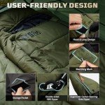 Mummy Sleeping Bag for Adults, Cold Weather Camping Sleeping Bags (25-36℉) with Adjustable Hood, Phone Pocket, Compression Sack for Warm Camping Hiking Outdoor Travel Hunting