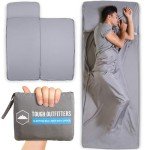 Tough Outdoors Sleeping Bag Liner - Adult Sleep Sack & Travel Sheets-Travel Sleep Sack for Backpacking -Sleeping Bag Liners - Gray with Zipper