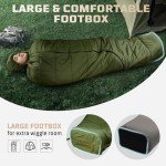 Mummy Sleeping Bag for Adults, Cold Weather Camping Sleeping Bags (25-36℉) with Adjustable Hood, Phone Pocket, Compression Sack for Warm Camping Hiking Outdoor Travel Hunting