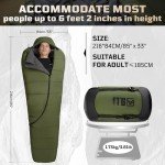 Mummy Sleeping Bag for Adults, Cold Weather Camping Sleeping Bags (25-36℉) with Adjustable Hood, Phone Pocket, Compression Sack for Warm Camping Hiking Outdoor Travel Hunting
