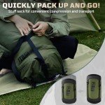 Mummy Sleeping Bag for Adults, Cold Weather Camping Sleeping Bags (25-36℉) with Adjustable Hood, Phone Pocket, Compression Sack for Warm Camping Hiking Outdoor Travel Hunting