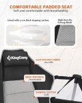 KingCamp Camping Chairs, Oversized Hammock Chairs, Folding Rocking Chairs, Aluminum Adjustable Back Swing Chair, Chair with Removable Footrest Pillow Cup Holder for Outdoor Beach Lawn (Black/Grey)