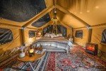 Rbm Outdoors Panda Inflatable Tents for Camping with Stove Jack, Canvas Blow Up Tent 2-4-6 Person, Easy Setup Inflatable Tent, Waterproof Hot House, Casa de Campaña with Hand Pump (Yellow, Large)