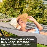Sunnydaze Quilted Outdoor Hammock with Spreader Bars - Heavy-Duty 450-Pound Capacity Double Hammock for Outside - Mountainside