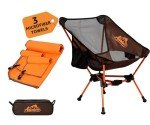Advnture Club Portable Camping Chair with 3 Towels | Compact, Foldable & Sturdy - Lightweight Backpacking Chair for Camping, Hiking, Beach, Tailgates and More | 330 Lbs Capacity