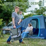 TIMBER RIDGE Heavy Duty Camping Chair with Compact Size, Portable Directors Chair with Side Table and Pocket for Camping, Lawn, Sports and Fishing, Supports Up to 400lbs, Grey