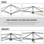 Yaheetech 10x10 1-Person Setup Pop Up Canopy Tent, Instant Portable Commercial Canopy Tent, Outdoor Gazebo with 1-Button Push, Wheeled Bag & 4 Sandbags for Home, Party & Outdoor Activities, White