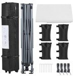 Yaheetech 10x10 1-Person Setup Pop Up Canopy Tent, Instant Portable Commercial Canopy Tent, Outdoor Gazebo with 1-Button Push, Wheeled Bag & 4 Sandbags for Home, Party & Outdoor Activities, White