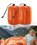 Zmoon Emergency Sleeping Bag Survival Bag, Portable Waterproof Thermal Bivy Sacks,Bivvy Bags,Camping Mylar Sleeping Bag Survival Gear Emergency Blankets Survival Shelter 2 Pack(Orange)