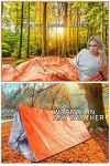 Zmoon Emergency Sleeping Bag Survival Bag, Portable Waterproof Thermal Bivy Sacks,Bivvy Bags,Camping Mylar Sleeping Bag Survival Gear Emergency Blankets Survival Shelter 2 Pack(Orange)