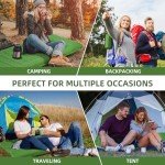 FNARMW Camping Sleeping Pad, Extra Thick 5 Inch Camping Mat with Pillow Built-in Foot Pump Inflatable Sleeping Pads Compact for Camping Backpacking Hiking Traveling Tent（Green）