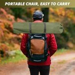 SAILARY Folding Outdoor Beach Camp Chair with Cup Holder, Storage Pocket, Waterproof Bag Outdoor Arm Chair, Supports 225LBS, Green