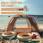 Sebor Air Mattress Queen with Built in Pump, 18" Ultimate Comfort Blow up Mattress Queen with Rechargeable Pump, Colchon Inflatable Mattress for Home, Guest, Camping & Office, Air Bed 650lbs Max
