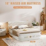 Sebor Air Mattress Queen with Built in Pump, 18" Ultimate Comfort Blow up Mattress Queen with Rechargeable Pump, Colchon Inflatable Mattress for Home, Guest, Camping & Office, Air Bed 650lbs Max