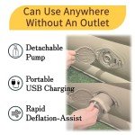 Vistopia Queen Size Camping Air Mattress Free Charging with USB Rechargeable Built in Pump, Inflatable Blow up Bed with Portable Pump, Storage Bag for Tent, and USB Charger