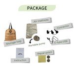 Vistopia Queen Size Camping Air Mattress Free Charging with USB Rechargeable Built in Pump, Inflatable Blow up Bed with Portable Pump, Storage Bag for Tent, and USB Charger
