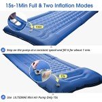 LILTSDRAE Camping Sleeping Pads，Extra Thick 5 Inch Inflatable Sleeping Mat with Pillow Built-in Pump，Oversized Mattress Super Portable Backpacking Sleeping Pad (Blue, Single)