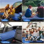 LILTSDRAE Camping Sleeping Pads，Extra Thick 5 Inch Inflatable Sleeping Mat with Pillow Built-in Pump，Oversized Mattress Super Portable Backpacking Sleeping Pad (Blue, Single)
