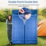 LILTSDRAE Camping Sleeping Pads，Extra Thick 5 Inch Inflatable Sleeping Mat with Pillow Built-in Pump，Oversized Mattress Super Portable Backpacking Sleeping Pad (Blue, Single)