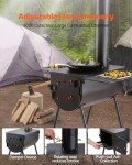 VEVOR 118" Camping Wood Stove, Portable Alloy Steel Tent Stove with 3000in³ Firebox, Outdoor Heating & Cooking Stove with Chimney Pipes & Gloves, Includes 8 Pipes for Efficient Heating
