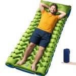 Oramoose Camping Sleeping Pad, 4in Thick Ultralight Inflatable Camping Mat with Pillow, Built-in Foot Pump Sleeping Mat, Wide Compact Camping Pad for Travel Tent Hiking Backpacking Trip Car Camp Gear