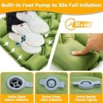 Oramoose Camping Sleeping Pad, 4in Thick Ultralight Inflatable Camping Mat with Pillow, Built-in Foot Pump Sleeping Mat, Wide Compact Camping Pad for Travel Tent Hiking Backpacking Trip Car Camp Gear