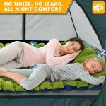 Oramoose Camping Sleeping Pad, 4in Thick Ultralight Inflatable Camping Mat with Pillow, Built-in Foot Pump Sleeping Mat, Wide Compact Camping Pad for Travel Tent Hiking Backpacking Trip Car Camp Gear