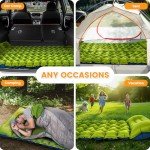Oramoose Camping Sleeping Pad, 4in Thick Ultralight Inflatable Camping Mat with Pillow, Built-in Foot Pump Sleeping Mat, Wide Compact Camping Pad for Travel Tent Hiking Backpacking Trip Car Camp Gear