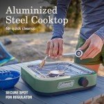 Coleman Cascade 18 1-Burner Camping Stove, Portable Cooktop with 8000 BTUs & Matchless Lighting, Fits 12-Inch Pan