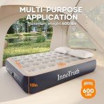 InnoTruth Full Air Mattress with Built-in Pump, 13" Raised Comfort, Durable Inflatable Bed for Home & Guests, Gift for Mom, Ideal for Travel & Camping, Dark Gray