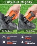 ETENWOLF AIR 3 Air Pump for Inflatables with 2600 mAh Battery & Camping Light, Ultra-Fast and Mini Electric Air Pump, Inflate Deflate for Air Mattress, Pool Floats, Vacuum Storage Bags, Vivid Orange