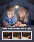 ETENWOLF AIR 3 Air Pump for Inflatables with 2600 mAh Battery & Camping Light, Ultra-Fast and Mini Electric Air Pump, Inflate Deflate for Air Mattress, Pool Floats, Vacuum Storage Bags, Vivid Orange