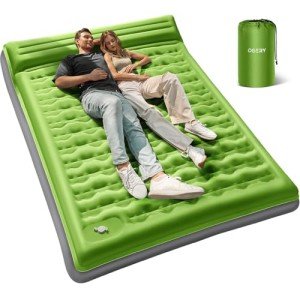 OGERY Sleeping Pad for Camping, 6" Extra-Thick Reinforced Camping Sleeping Pad with Pillows & Built-in Foot Pump, Ultralight Self Inflating Air Mattress Mat for Tent Hiking Essentials Gear