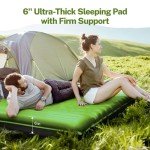 OGERY Sleeping Pad for Camping, 6" Extra-Thick Reinforced Camping Sleeping Pad with Pillows & Built-in Foot Pump, Ultralight Self Inflating Air Mattress Mat for Tent Hiking Essentials Gear