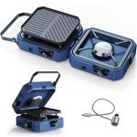Upgraded WINKIZA 2 Burner Propane Camping Stove with Grill, Foldable Camp Stove with 16,000 BTU, Two Adjustable Burners with Piezo Ignition & Easy Carrying Handle, Portable Stove for Camping, BBQ