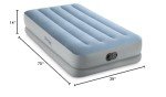 Intex 64157E Dura-Beam Plus Mid-Rise Air Mattress: Fiber-Tech – Twin Size – Built-in USB Electric Pump – 14in Bed Height – 300lb Weight Capacity
