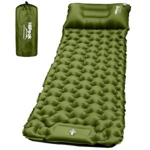 HiiPeak Sleeping Pad for Camping- Ultralight Inflatable Sleeping Mat with Built-in Foot Pump & Pillow, Upgraded Compact Camping Air Mattress for Tent, Backpacking, Hiking