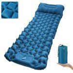 covacure Sleeping Pad for Camping - Ultralight Self-Inflating Camping Pad Mat with Built-in Foot Pump, Durable & Waterproof Camping Air Mattress for Hiking
