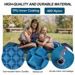 covacure Sleeping Pad for Camping - Ultralight Self-Inflating Camping Pad Mat with Built-in Foot Pump, Durable & Waterproof Camping Air Mattress for Hiking