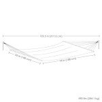 Sunnydaze Quilted Outdoor Hammock with Spreader Bars - Heavy-Duty 450-Pound Capacity Double Hammock for Outside - Catalina Beach