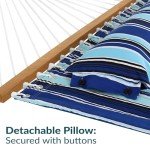 Sunnydaze Quilted Outdoor Hammock with Spreader Bars - Heavy-Duty 450-Pound Capacity Double Hammock for Outside - Catalina Beach