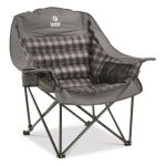 Guide Gear Oversized Extra Large Padded Camping Chair, Portable, Folding, Large Camp Lounge Beach Chairs for Outdoor, Adults, Men and Women, Heavy-Duty 400 Pound Capacity, with Cup Holder Gray Plaid