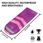 Gold Armour Sleeping Bags for Adults Kids Boys Girls Backpacking Hiking Camping, Cold Warm Weather 4 Seasons, Indoor Outdoor Use, Lightweight & Waterproof, Left Zipper (Fuchsia & Pink)