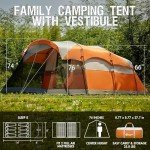 PORTAL 8 Person Family Tent for Camping with Screen Porch, Waterproof Large Camping Tent with Rainfly, Big Family Tents for Outdoor Camping