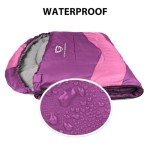 Gold Armour Sleeping Bags for Adults Kids Boys Girls Backpacking Hiking Camping, Cold Warm Weather 4 Seasons, Indoor Outdoor Use, Lightweight & Waterproof, Left Zipper (Fuchsia & Pink)