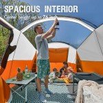PORTAL 8 Person Family Tent for Camping with Screen Porch, Waterproof Large Camping Tent with Rainfly, Big Family Tents for Outdoor Camping