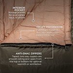 Teton Celsius XL +20F Sleeping Bag; Cold Weather Sleeping Bag; Great for Family Camping; Free Compression Sack, Green, Right Zip